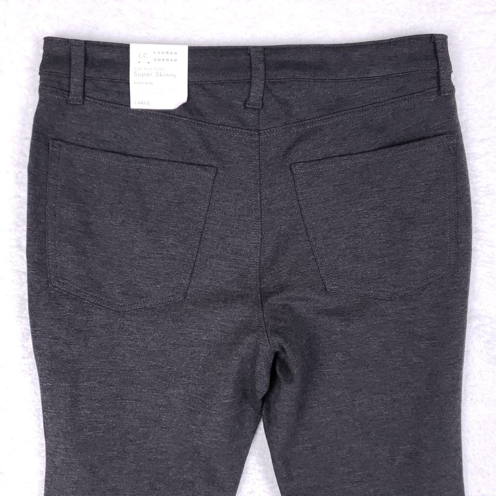 LC Lauren Conrad High Rise Ponte Super Skinny L Gray - Picture 11 of 12